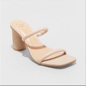 A New Day Cass Square Toe Heels - Nude
